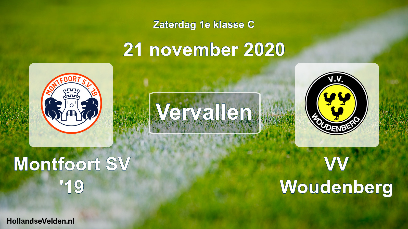 Scheduled Match: Montfoort SV '19 - VV Woudenberg (21 November 2020)