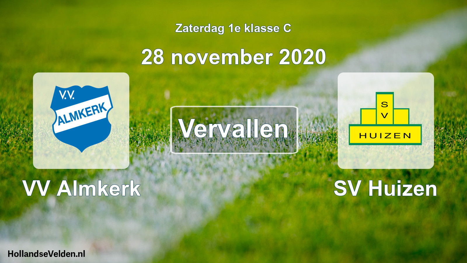 Scheduled Match: VV Almkerk - SV Huizen (28 November 2020)