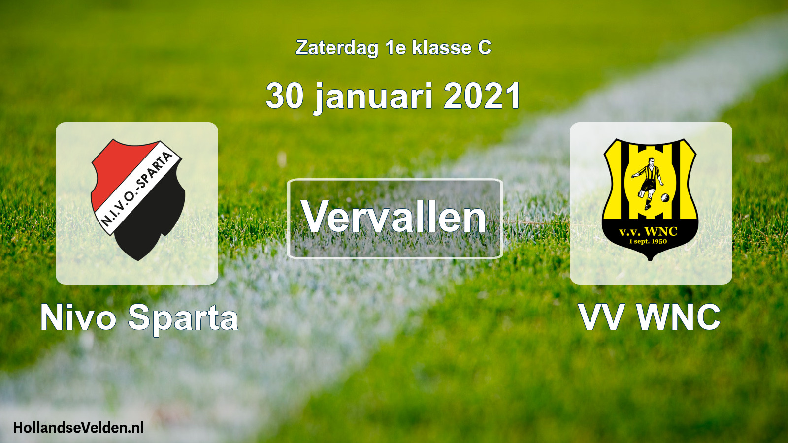 Scheduled Match: Nivo Sparta - VV WNC (30 January 2021)