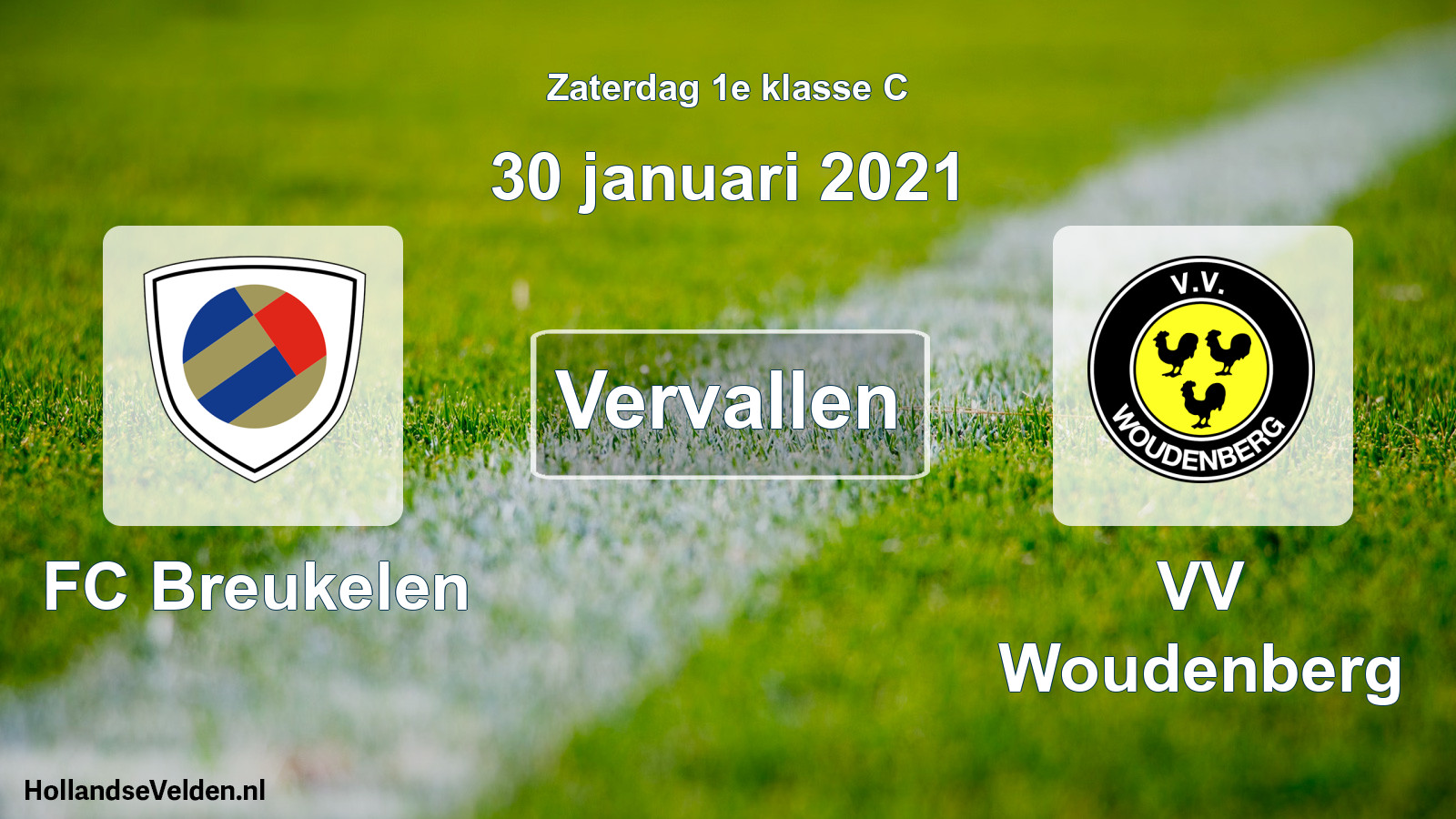 Scheduled Match: FC Breukelen - VV Woudenberg (30 January 2021)