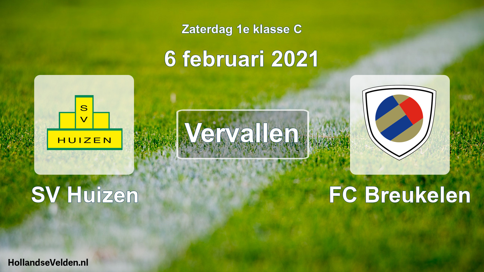 Scheduled Match: SV Huizen - FC Breukelen (6 February 2021)