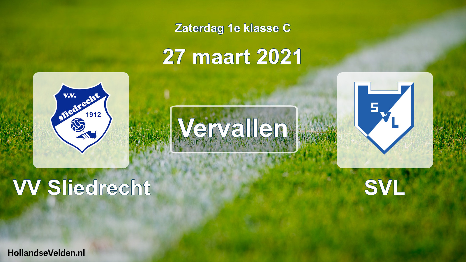 Scheduled Match: VV Sliedrecht - SVL (27 March 2021)