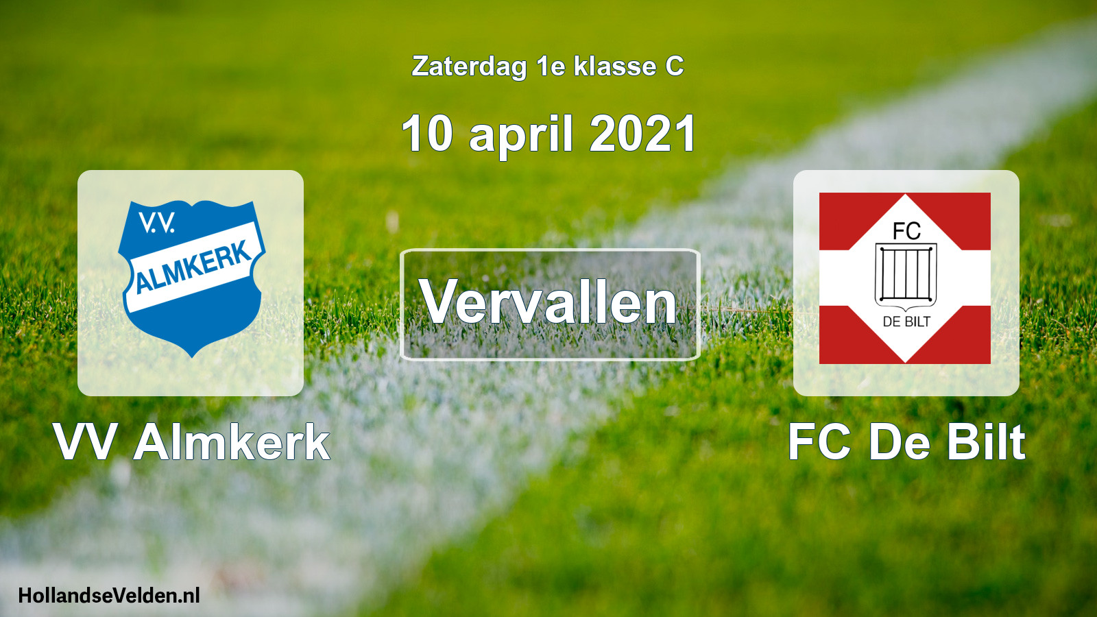 Scheduled Match: VV Almkerk - FC De Bilt (10 April 2021)