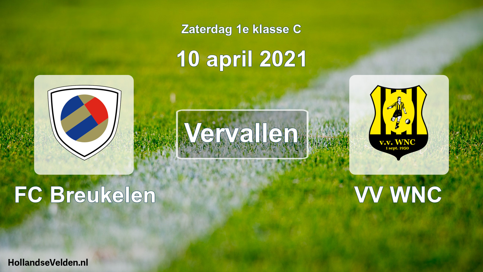 Scheduled Match: FC Breukelen - VV WNC (10 April 2021)