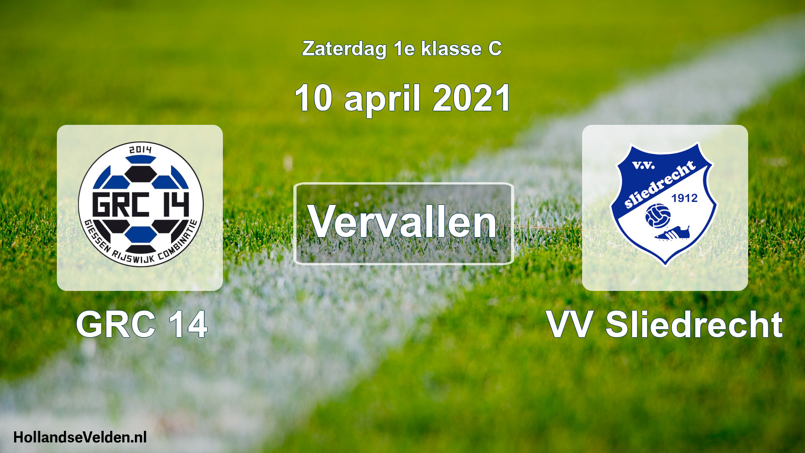 Scheduled Match: GRC 14 - VV Sliedrecht (10 April 2021)