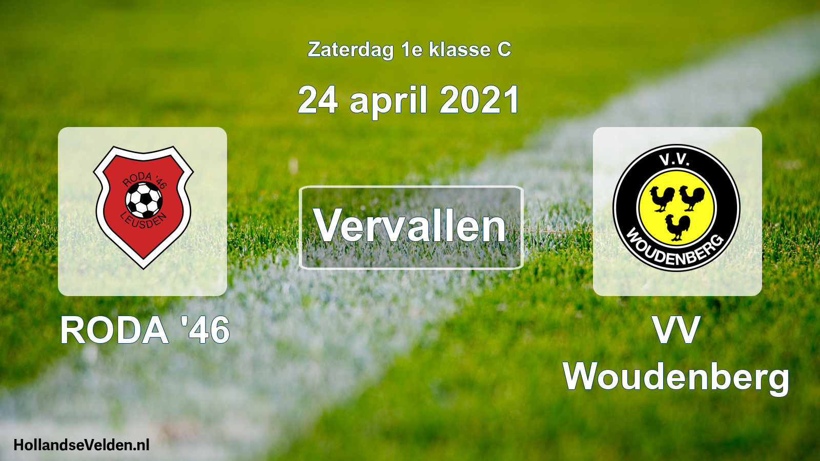 Scheduled Match: RODA '46 - VV Woudenberg (24 April 2021)