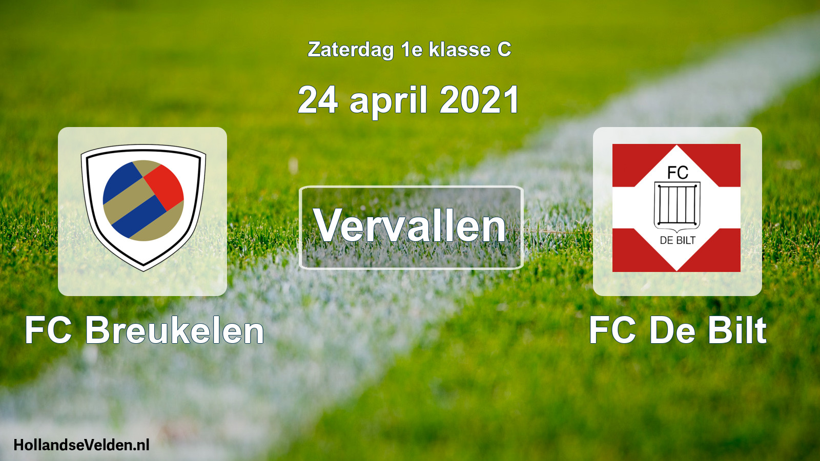 Scheduled Match: FC Breukelen - FC De Bilt (24 April 2021)