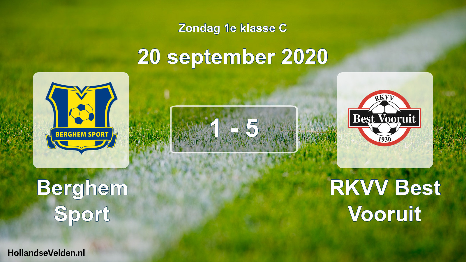 Total number of matches played: Berghem Sport - RKVV Best Vooruit 1 - 5 (20 September 2020)