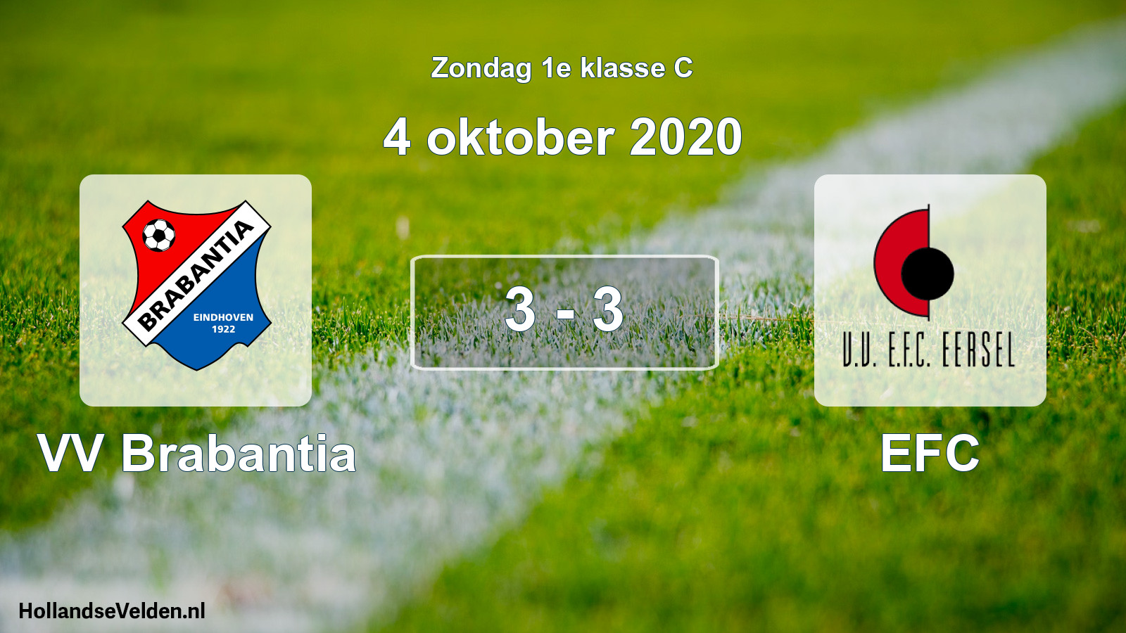 Total number of matches played: VV Brabantia - EFC 3 - 3 (4 October 2020)