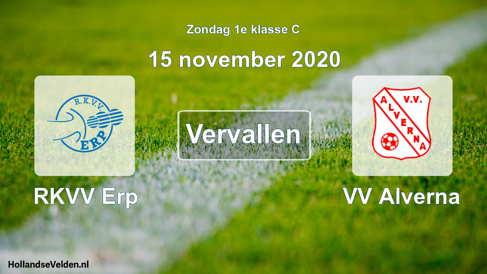 Scheduled Match: RKVV Erp - VV Alverna (15 November 2020)