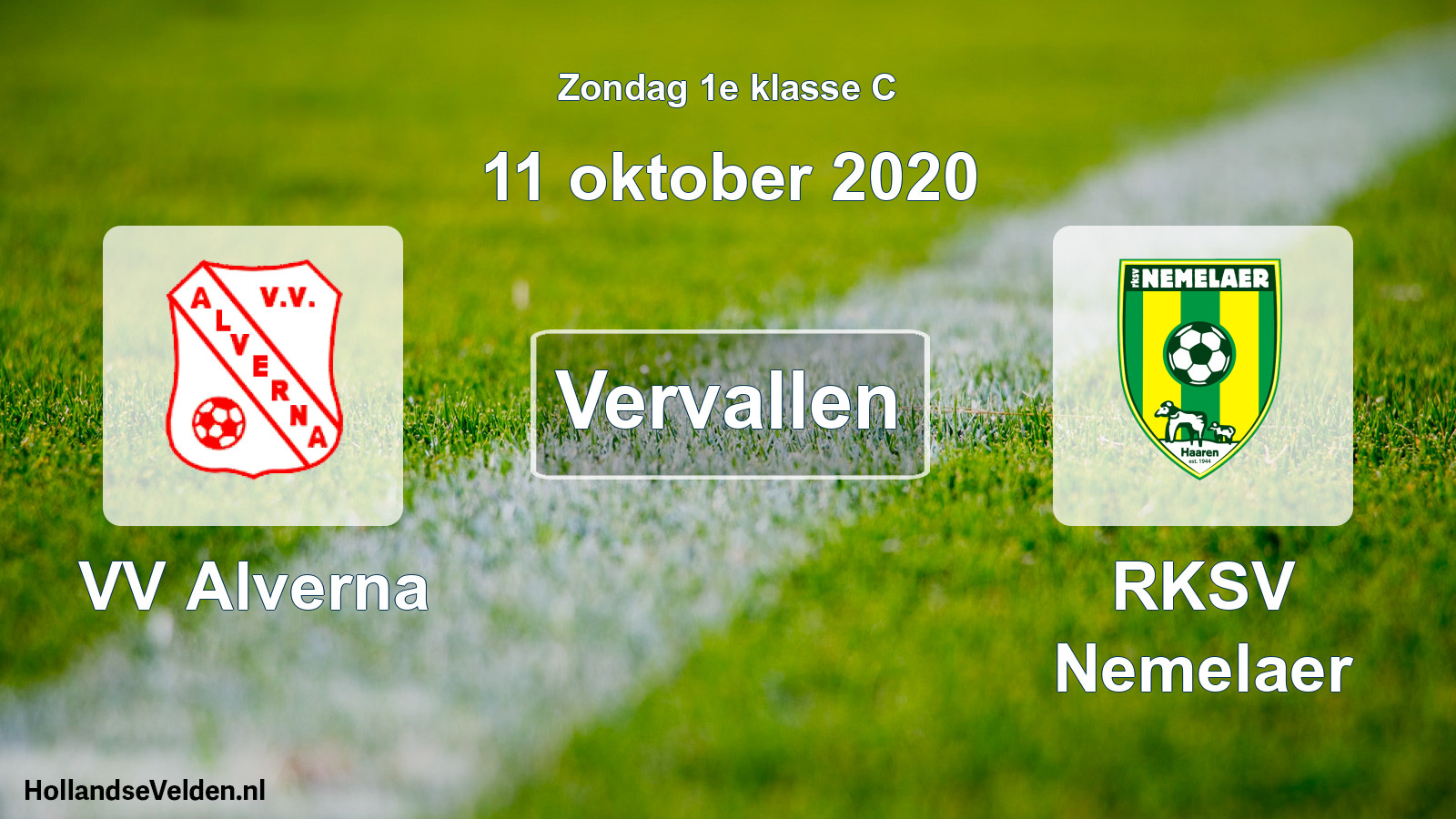 Scheduled Match: VV Alverna - RKSV Nemelaer (11 October 2020)