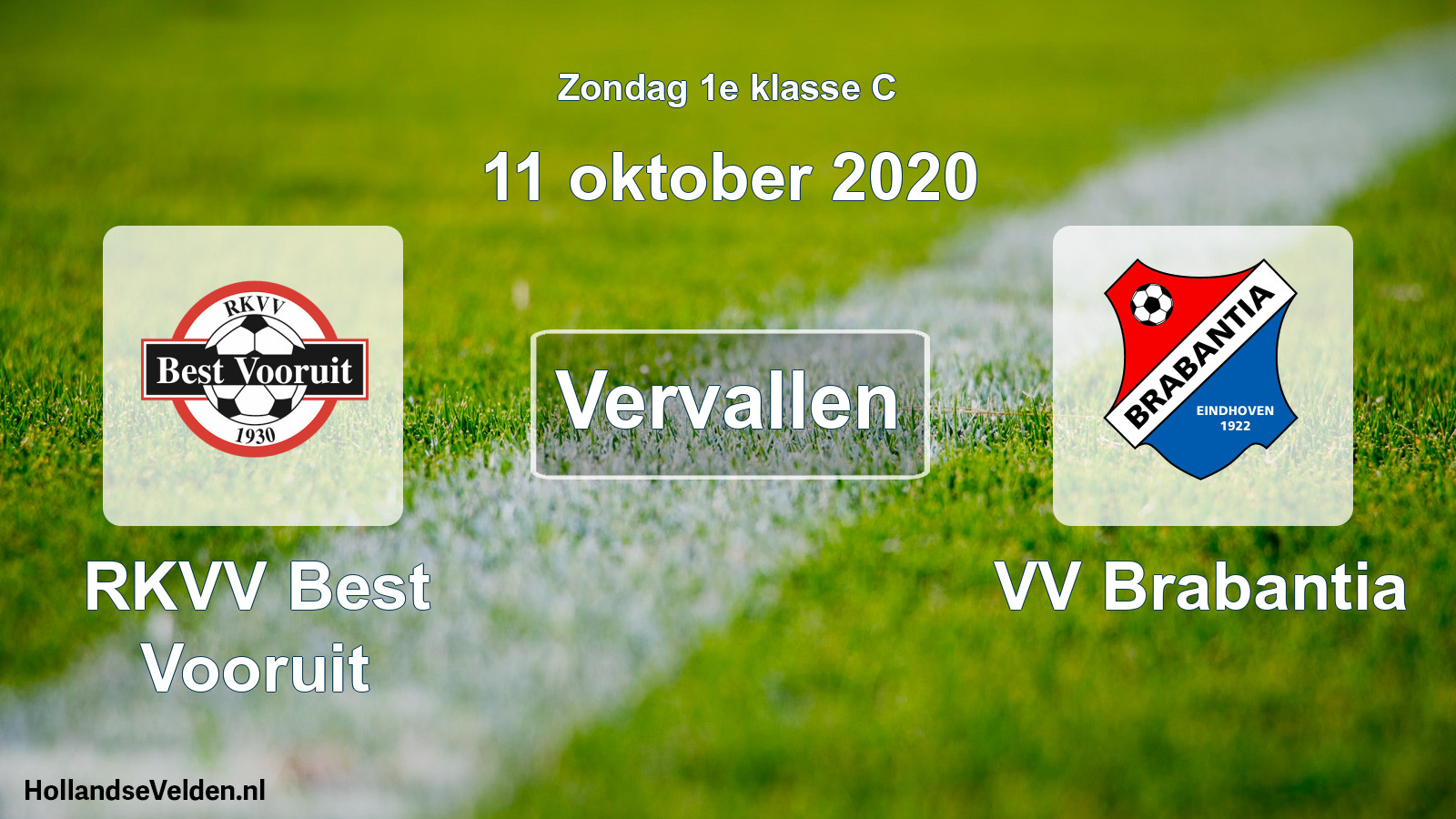 Scheduled Match: RKVV Best Vooruit - VV Brabantia (11 October 2020)
