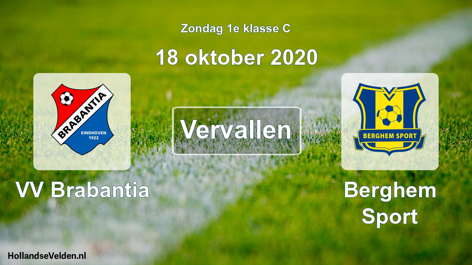 Scheduled Match: VV Brabantia - Berghem Sport (18 October 2020)