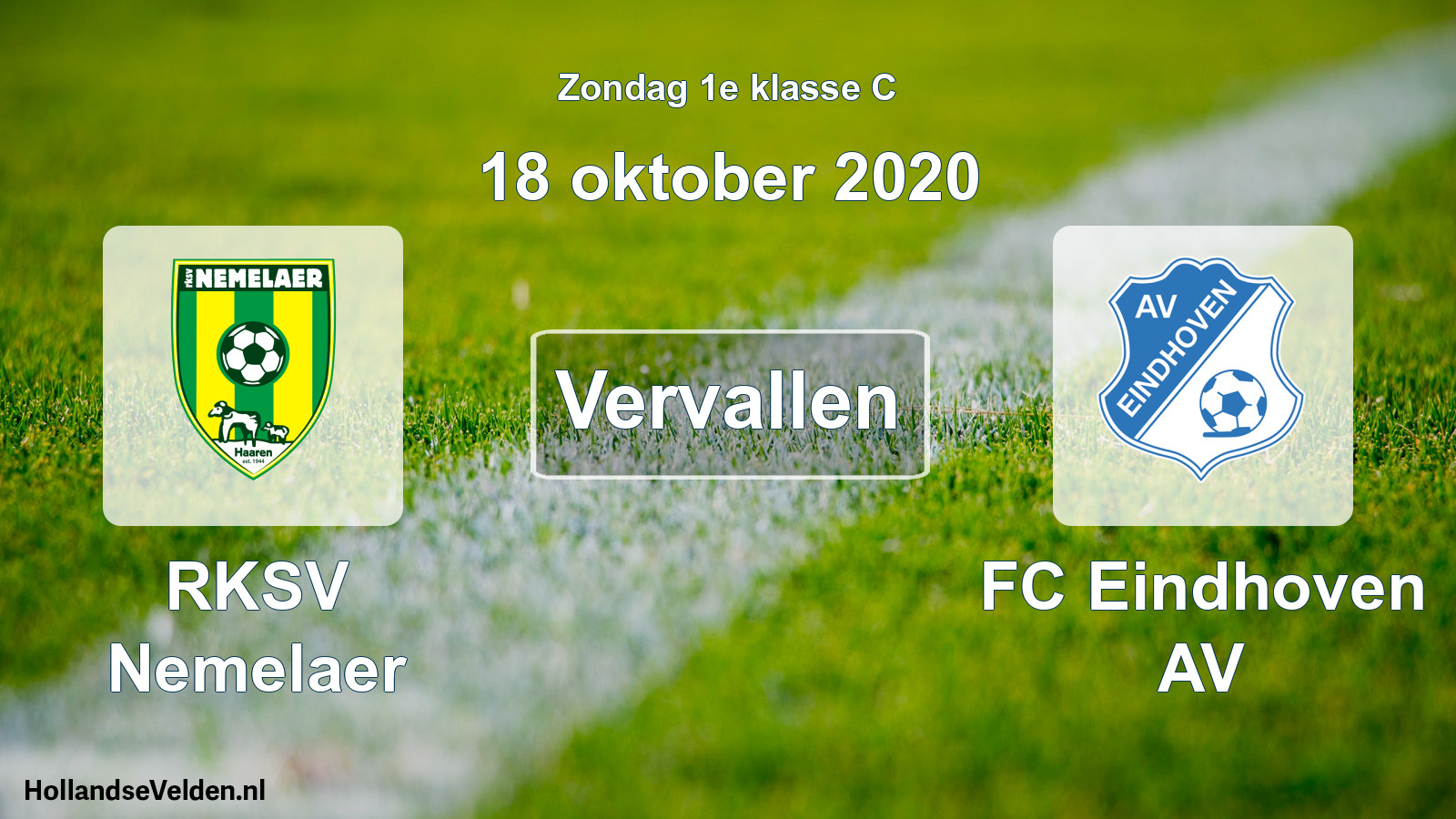 Scheduled Match: RKSV Nemelaer - FC Eindhoven AV (18 October 2020)