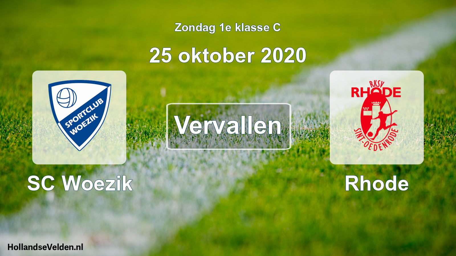 Scheduled Match: SC Woezik - Rhode (25 October 2020)