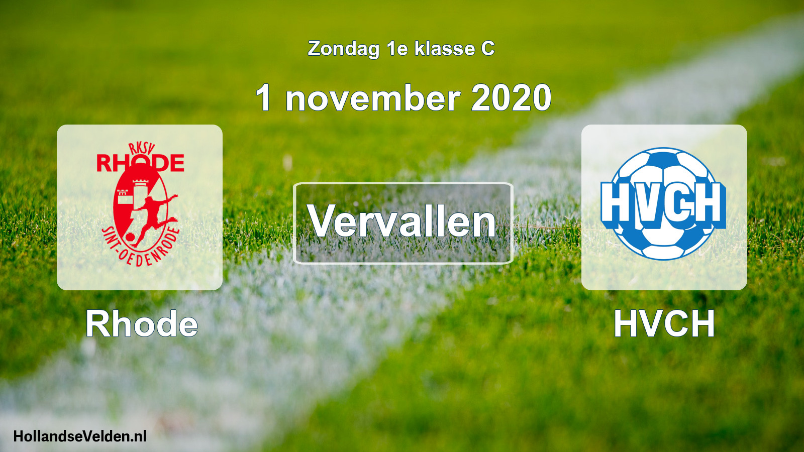 Scheduled Match: Rhode - HVCH (1 November 2020)