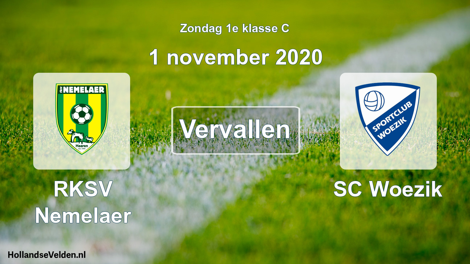 Scheduled Match: RKSV Nemelaer - SC Woezik (1 November 2020)
