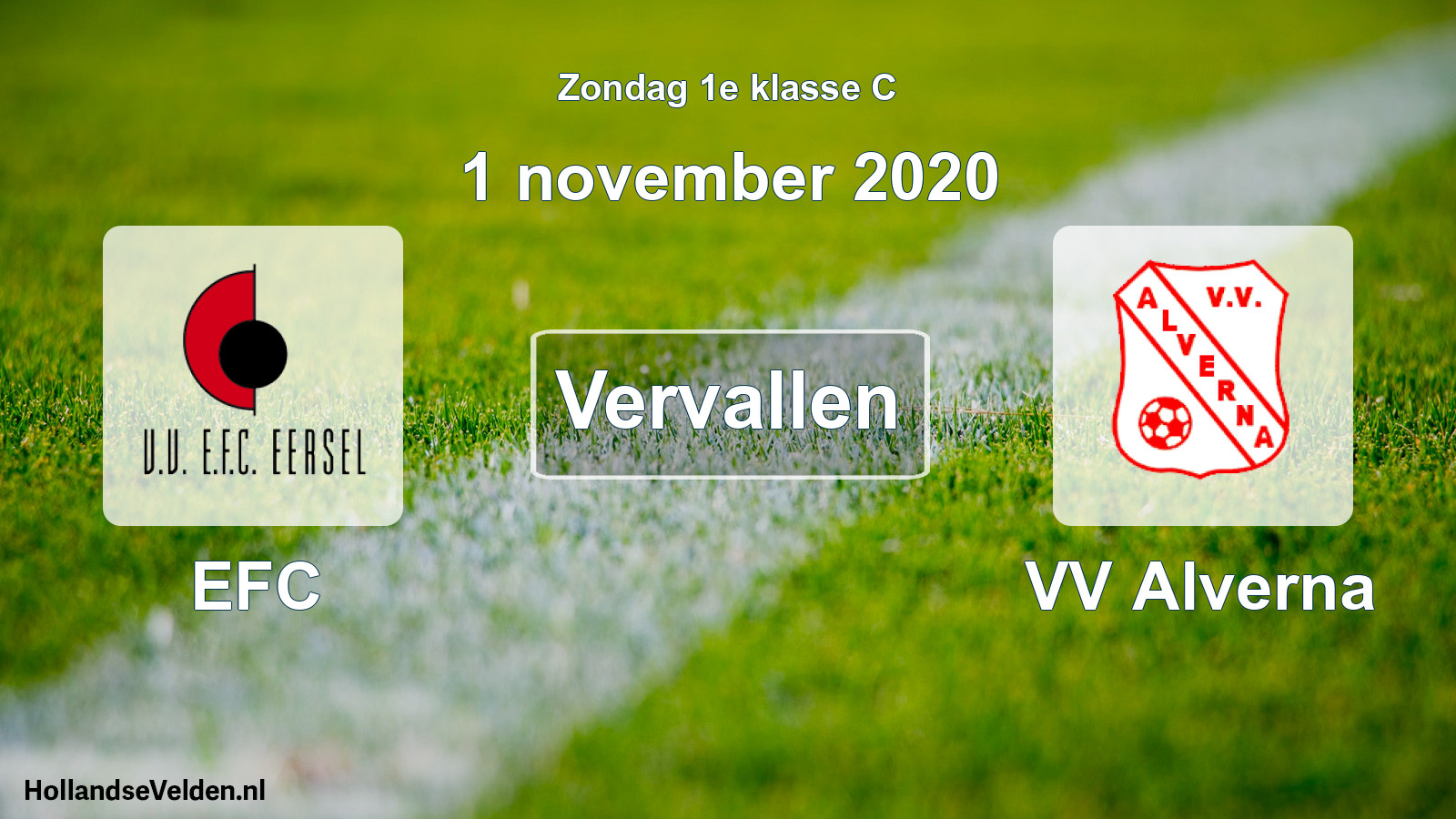 Scheduled Match: EFC - VV Alverna (1 November 2020)