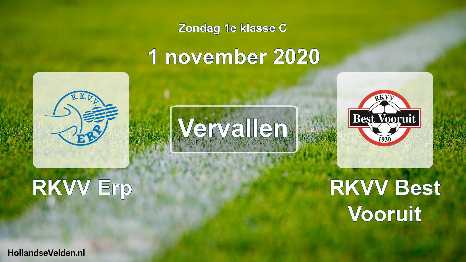 Scheduled Match: RKVV Erp - RKVV Best Vooruit (1 November 2020)