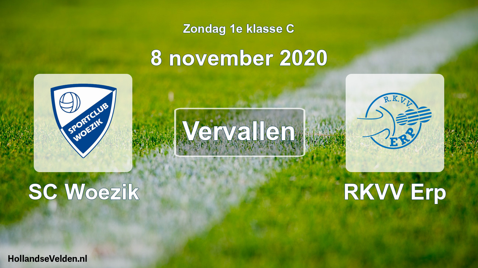 Scheduled Match: SC Woezik - RKVV Erp (8 November 2020)