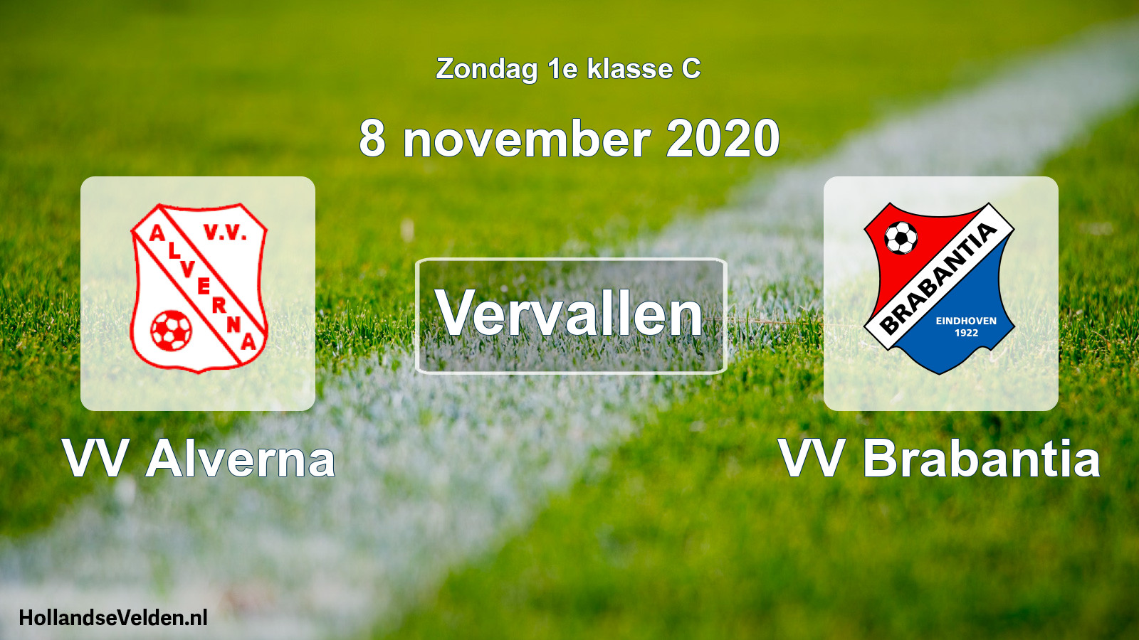 Scheduled Match: VV Alverna - VV Brabantia (8 November 2020)