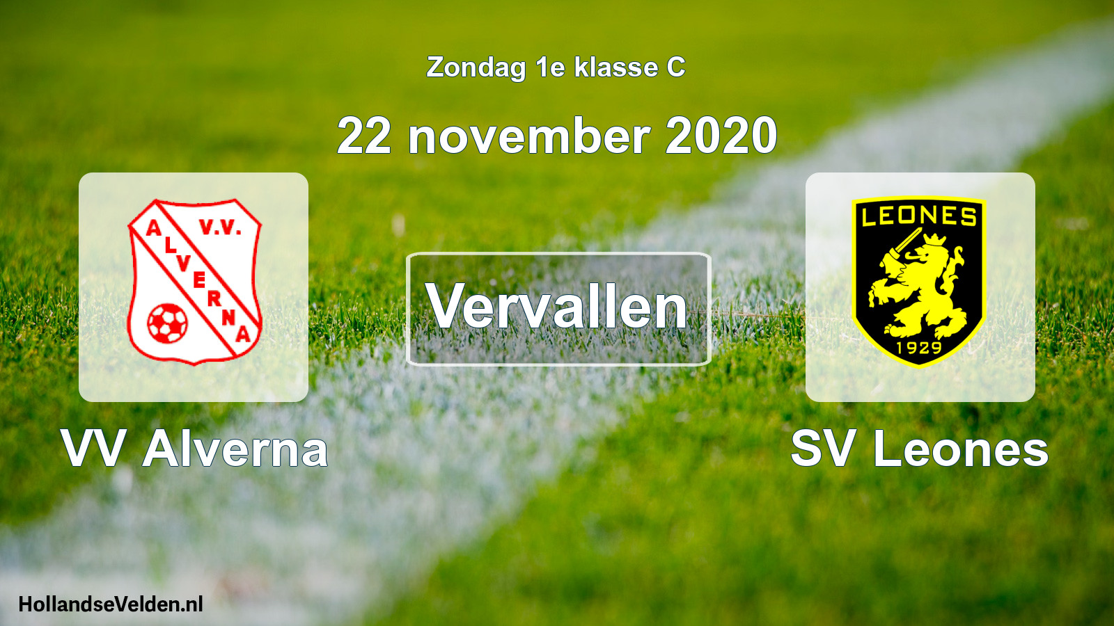 Scheduled Match: VV Alverna - SV Leones (22 November 2020)
