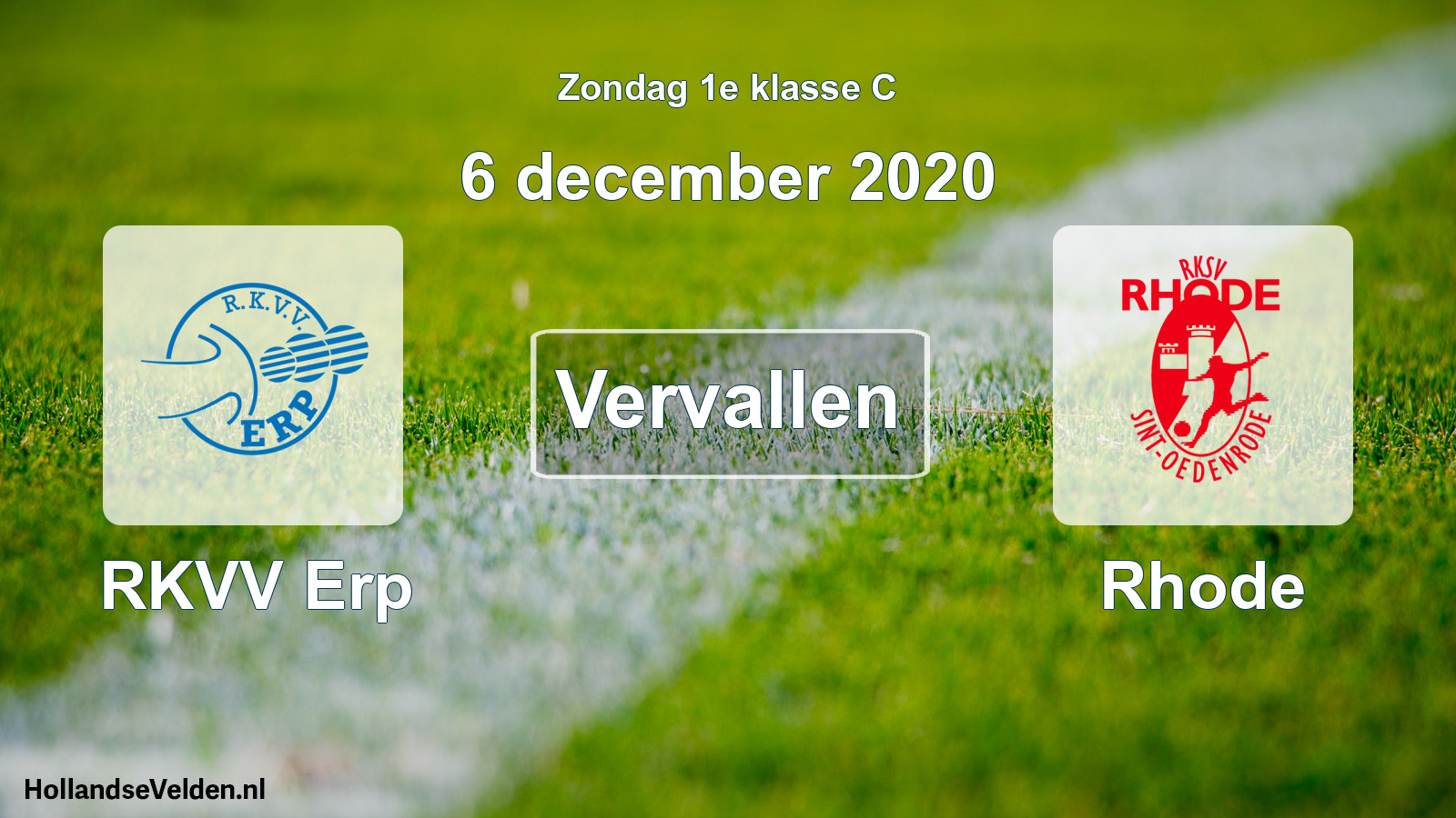 Scheduled Match: RKVV Erp - Rhode (6 December 2020)