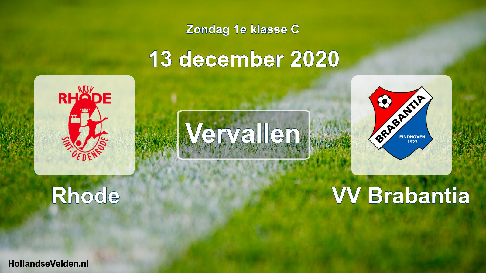 Scheduled Match: Rhode - VV Brabantia (13 December 2020)
