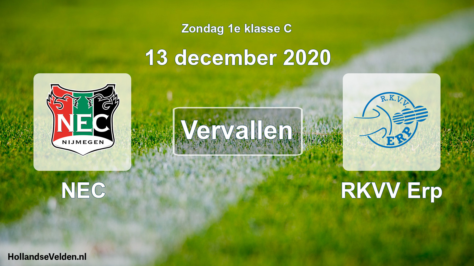 Scheduled Match: NEC - RKVV Erp (13 December 2020)