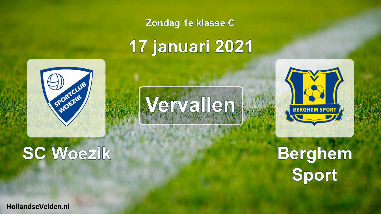 Scheduled Match: SC Woezik - Berghem Sport (17 January 2021)