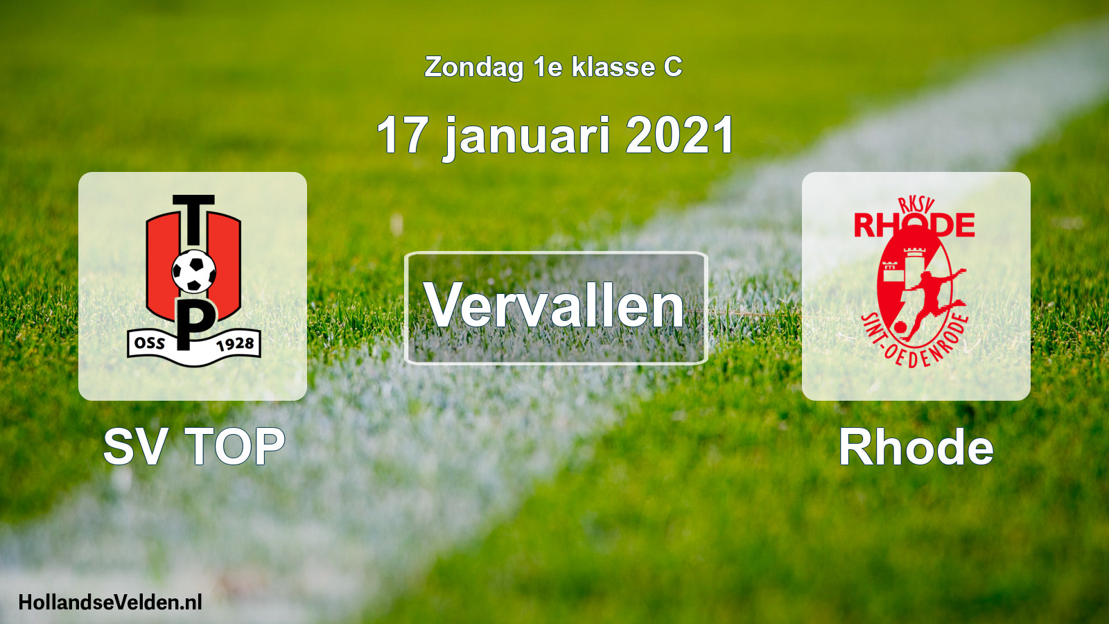 Scheduled Match: SV TOP - Rhode (17 January 2021)