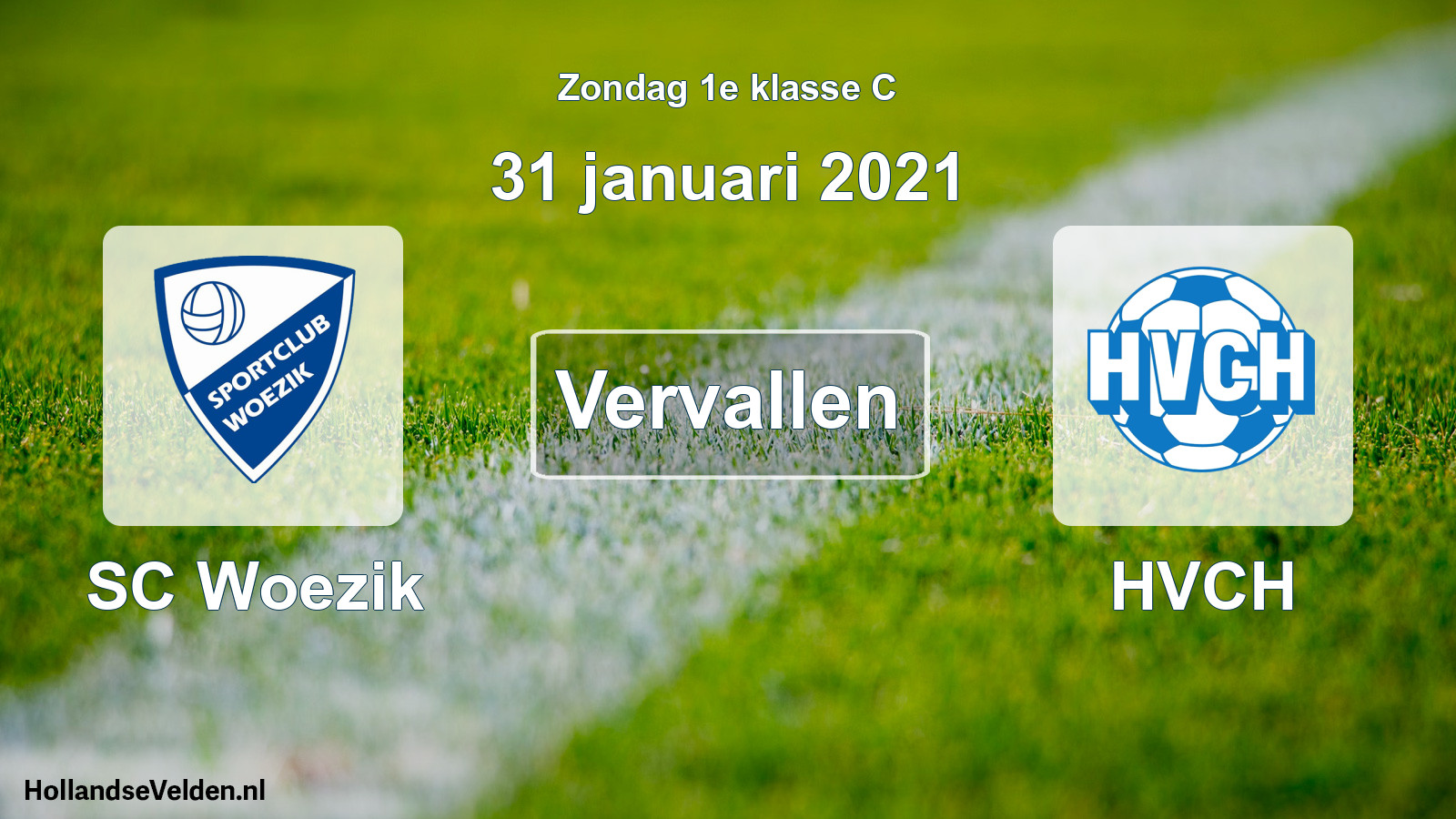 Scheduled Match: SC Woezik - HVCH (31 January 2021)