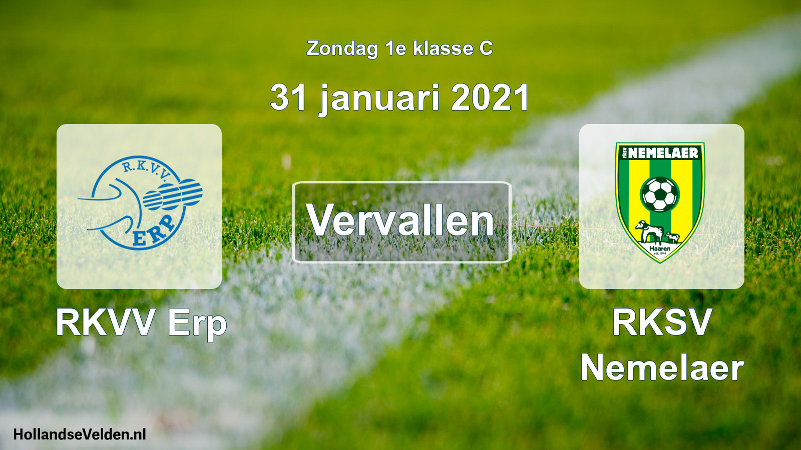 Scheduled Match: RKVV Erp - RKSV Nemelaer (31 January 2021)