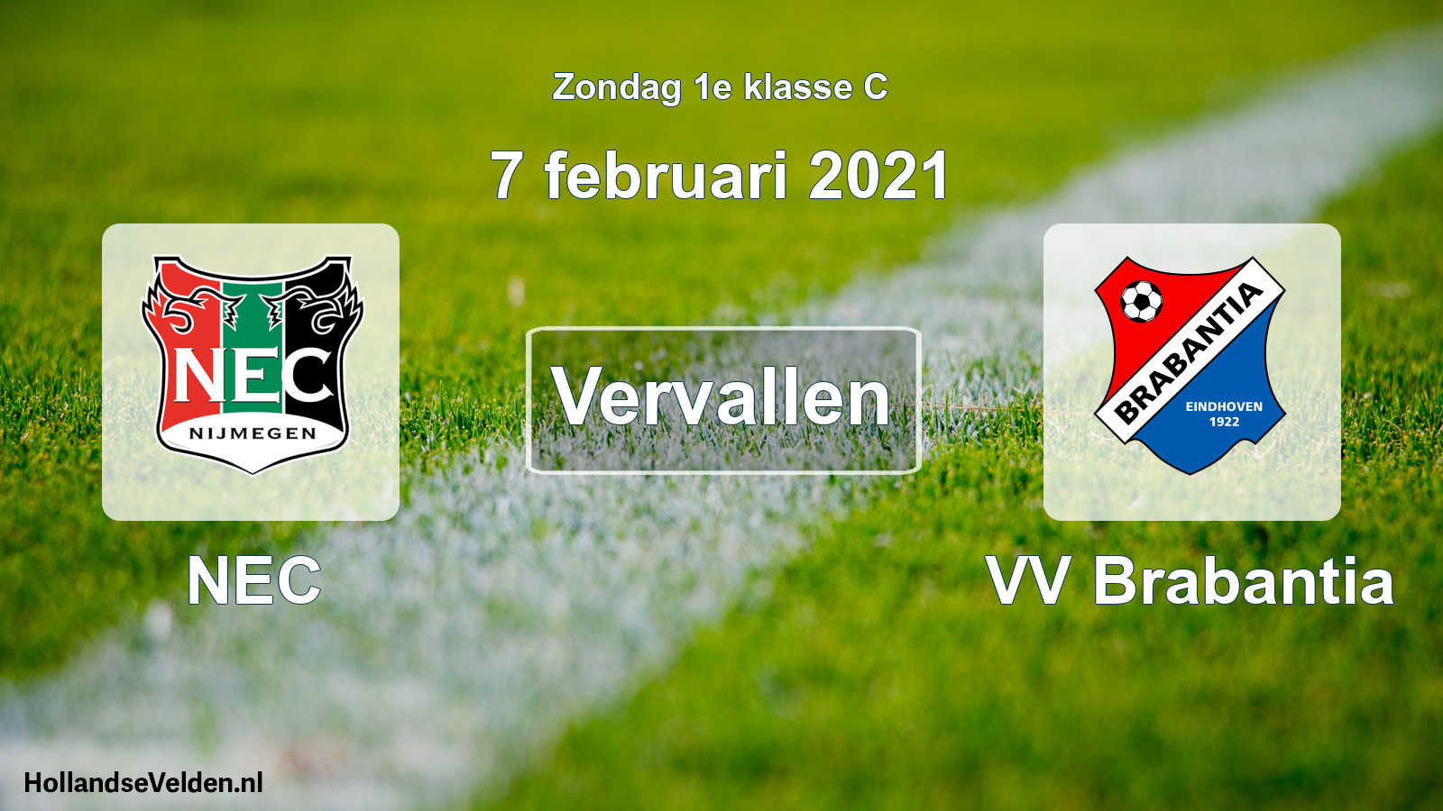 Scheduled Match: NEC - VV Brabantia (7 February 2021)