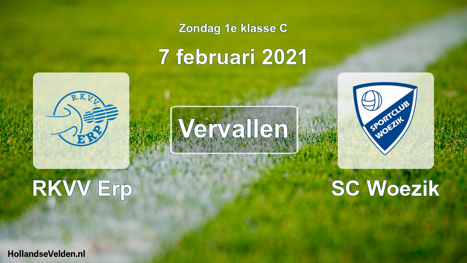 Scheduled Match: RKVV Erp - SC Woezik (7 February 2021)