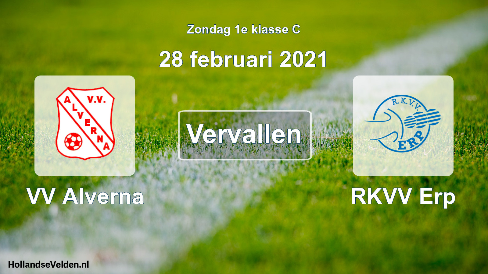 Scheduled Match: VV Alverna - RKVV Erp (28 February 2021)