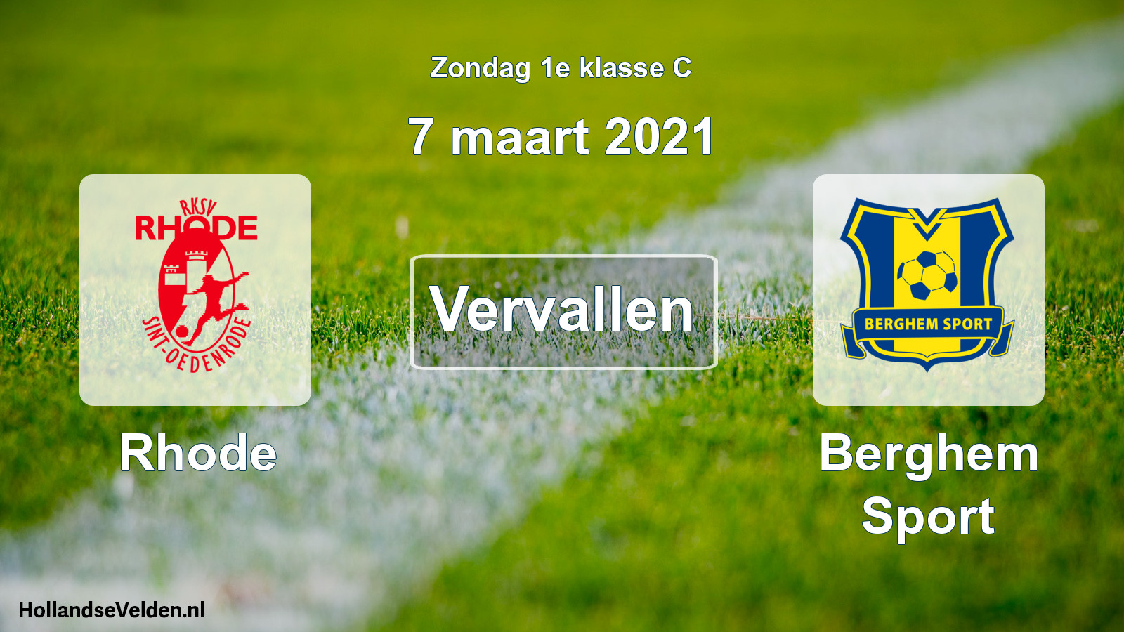 Scheduled Match: Rhode - Berghem Sport (7 March 2021)