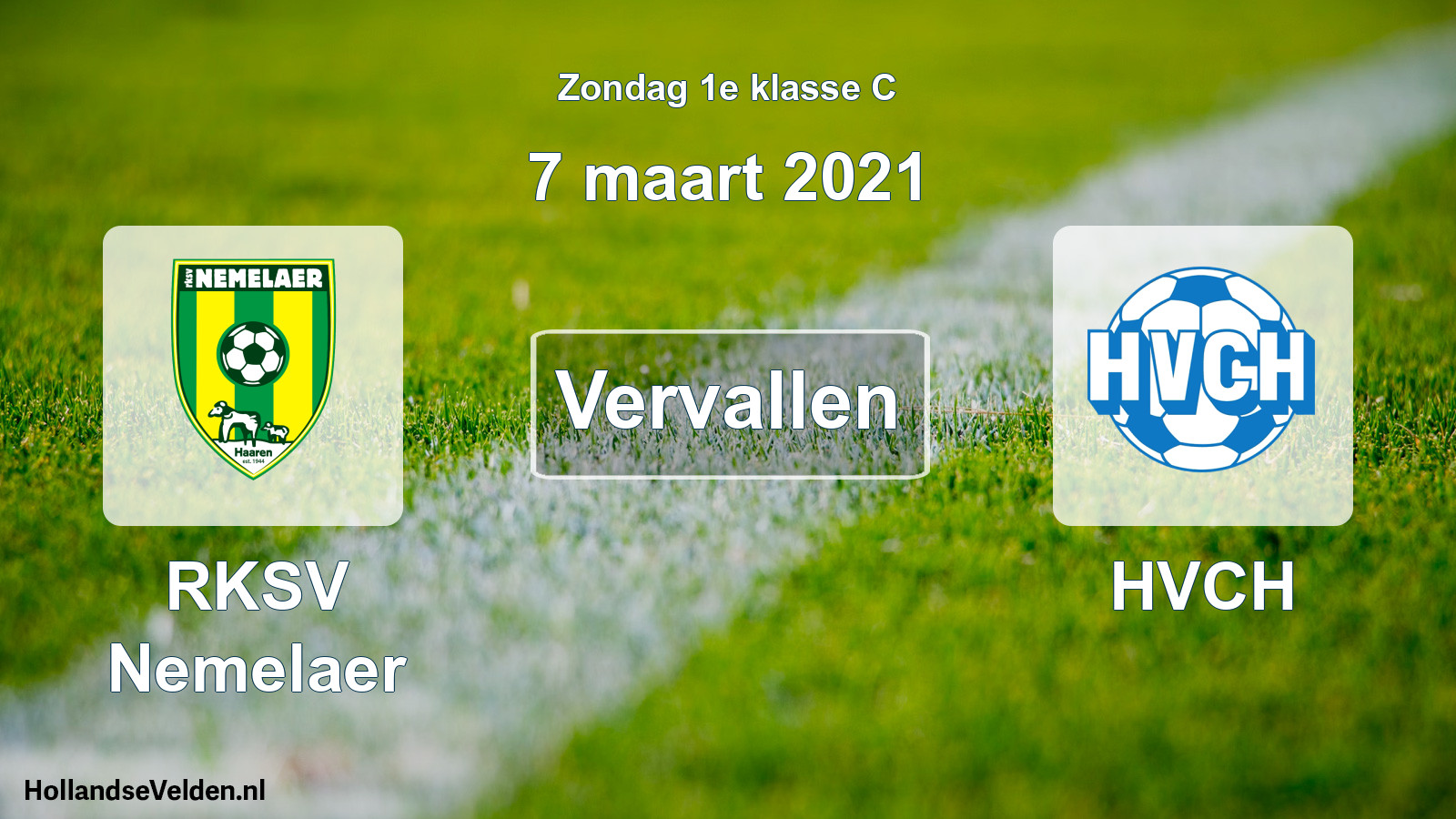 Scheduled Match: RKSV Nemelaer - HVCH (7 March 2021)