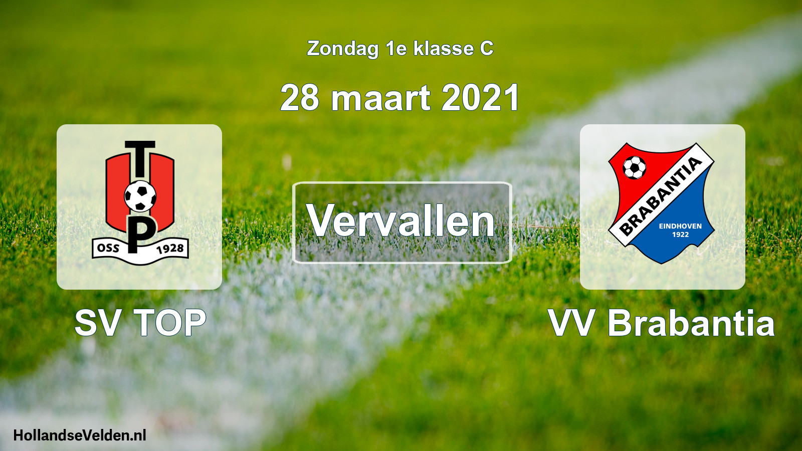Scheduled Match: SV TOP - VV Brabantia (28 March 2021)