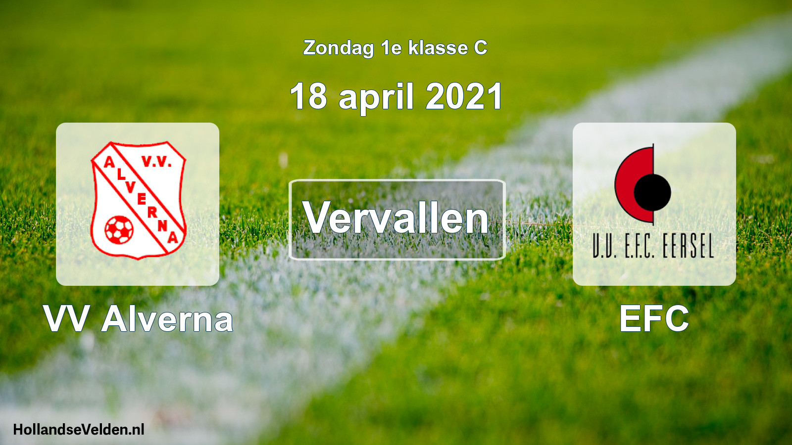Scheduled Match: VV Alverna - EFC (18 April 2021)