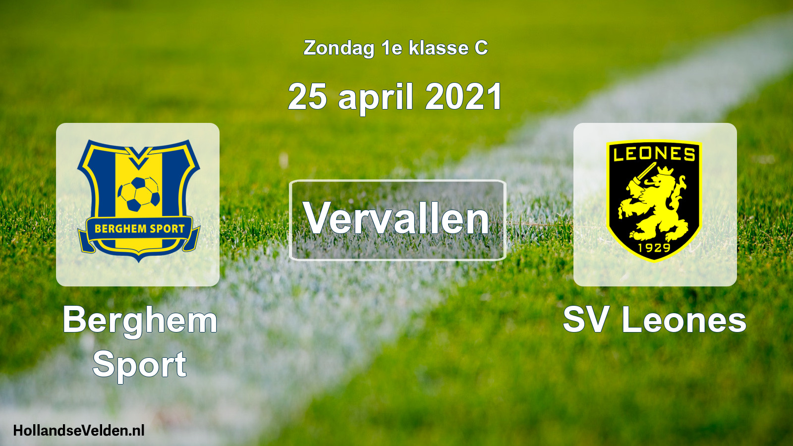 Scheduled Match: Berghem Sport - SV Leones (25 April 2021)