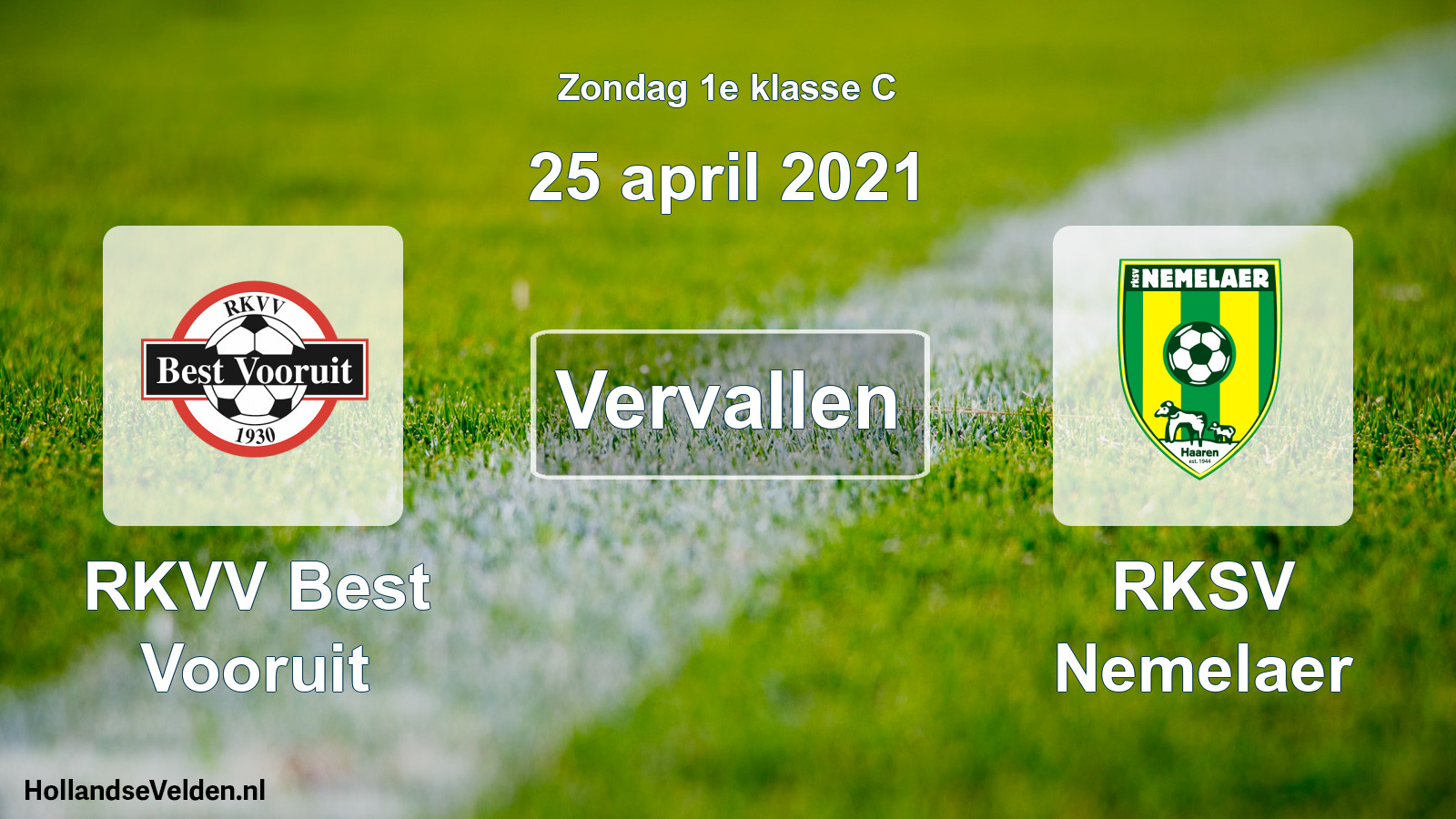 Scheduled Match: RKVV Best Vooruit - RKSV Nemelaer (25 April 2021)