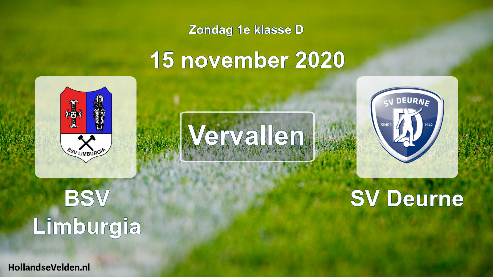 Scheduled Match: BSV Limburgia - SV Deurne (15 November 2020)
