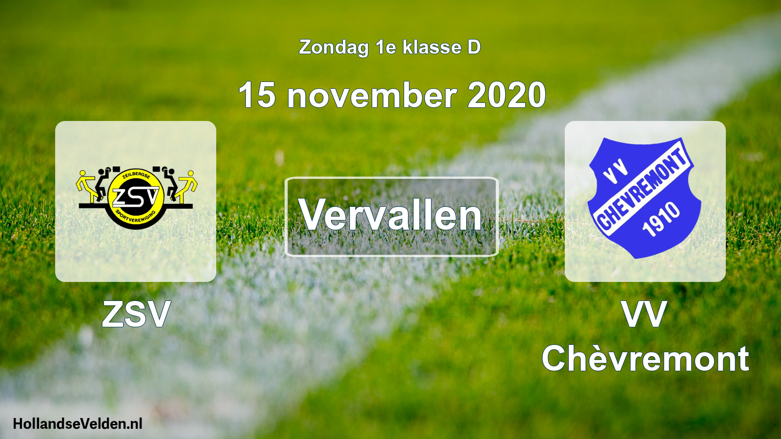 Scheduled Match: ZSV - VV Chèvremont (15 November 2020)