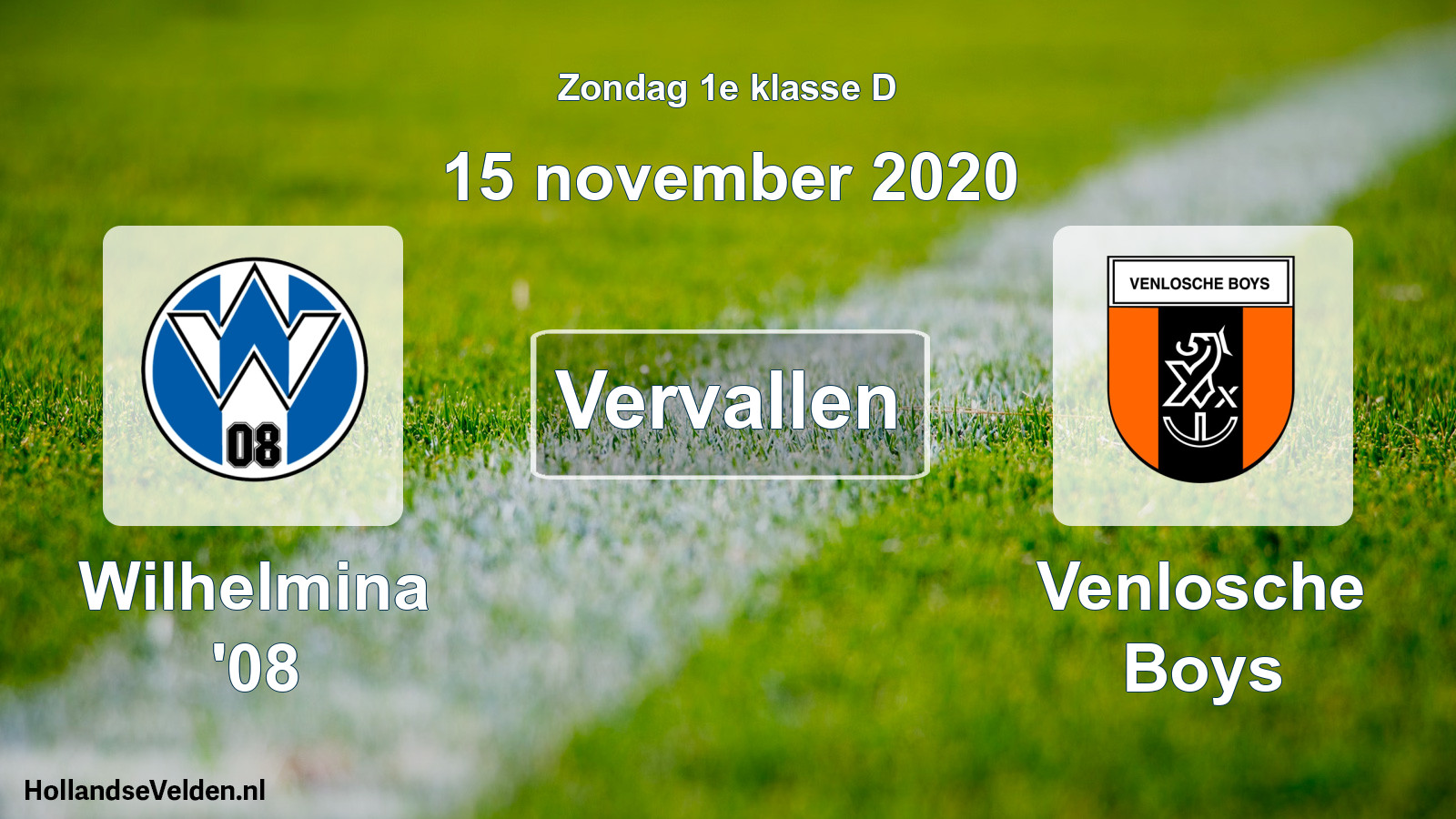 Scheduled Match: Wilhelmina '08 - Venlosche Boys (15 November 2020)
