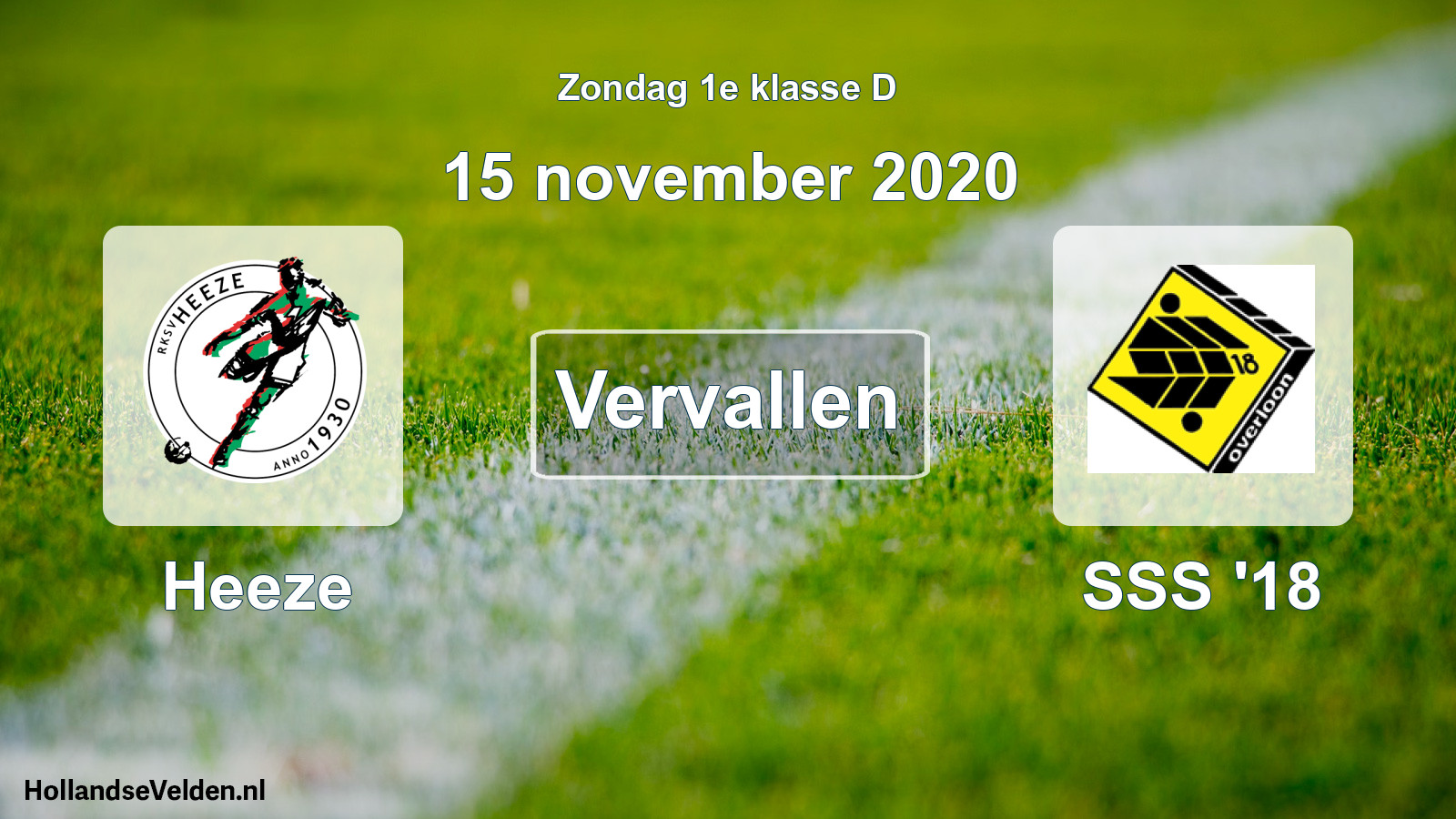 Scheduled Match: Heeze - SSS '18 (15 November 2020)