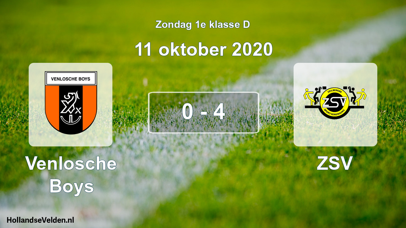Total number of matches played: Venlosche Boys - ZSV 0 - 4 (11 October 2020)