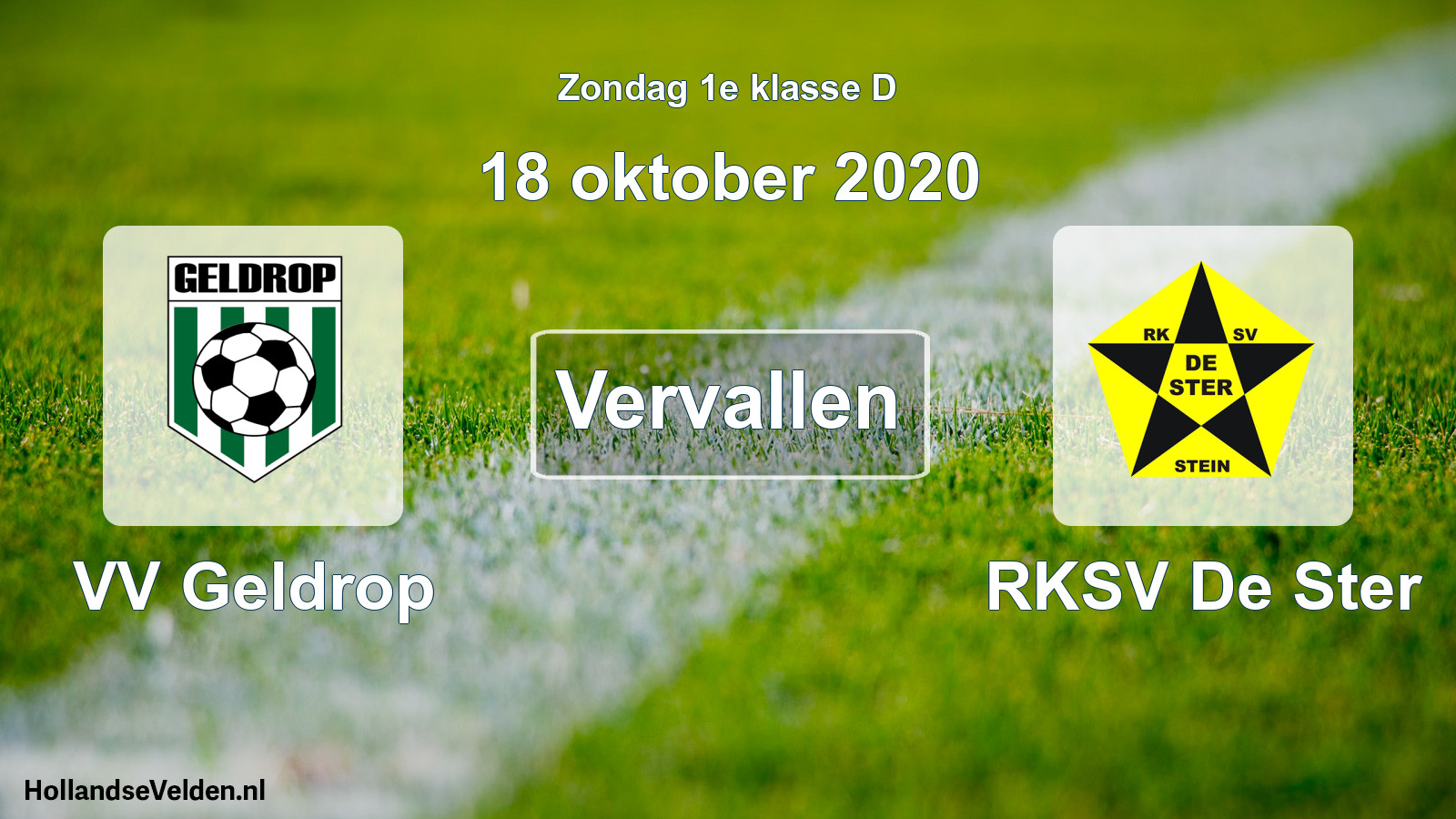Scheduled Match: VV Geldrop - RKSV De Ster (18 October 2020)