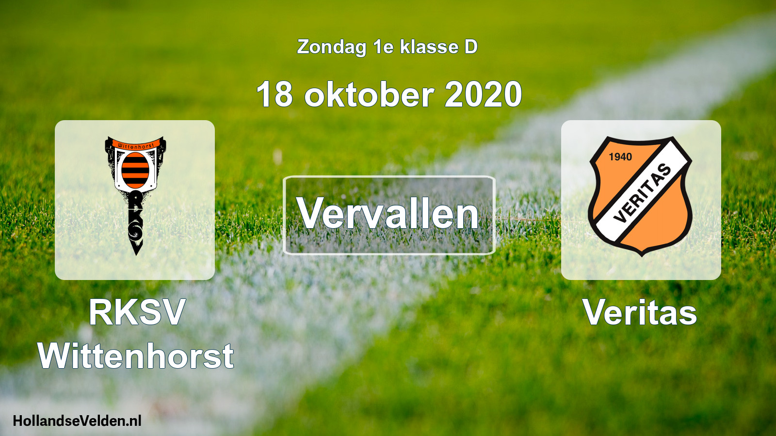 Scheduled Match: RKSV Wittenhorst - Veritas (18 October 2020)