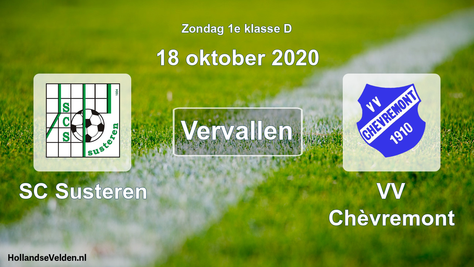 Scheduled Match: SC Susteren - VV Chèvremont (18 October 2020)